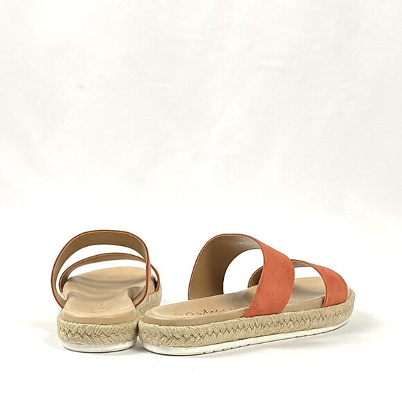 Matisse Mixer Orange Double Suede Leather Band Slide Sandal, 8 - Picture 8 of 10